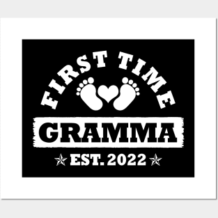 First Time Gramma Est 2022 Funny New Grandma Gift Posters and Art